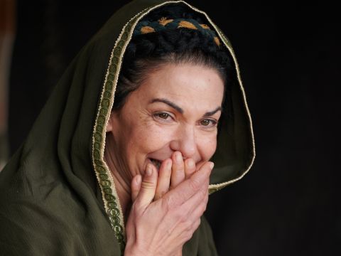 Now Sarah was listening at the entrance to the tent, which was behind him. Abraham and Sarah were already very old, and Sarah was past the age of childbearing. <br/>So, Sarah laughed to herself as she thought, ‘After I am worn out and my lord is old, will I now have this pleasure?’ – Slide 9