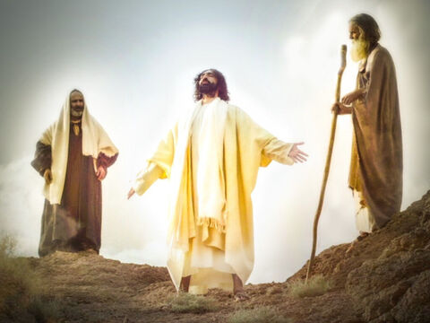 Two men appeared in glorious splendour, talking with Jesus. – Slide 4