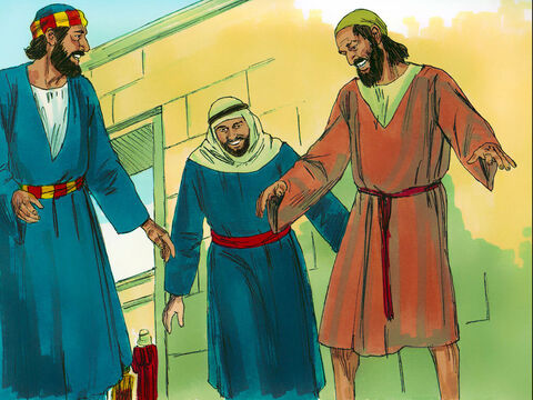 Peter took him by the hand and helped him to his feet. Instantly the mans ankles and legs became strong. – Slide 4