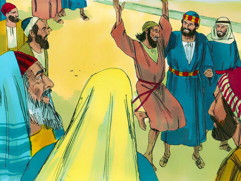 The man began to walk and followed Peter and John into the Temple courts. Then he started walking and jumping and praising God. – Slide 5