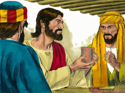 Then He took a cup of wine and when He had given thanks, He gave it to them, saying, ‘Drink from it, all of you. This is my blood of the covenant, which is poured out for many for the forgiveness of sins. I will not drink wine again until I drink it with you in my Father’s kingdom.’ – Slide 14