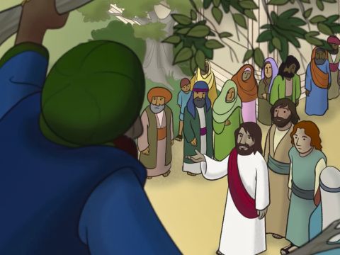 ‘Zacchaeus, hurry down! I want to stay with you today.’ – Slide 8