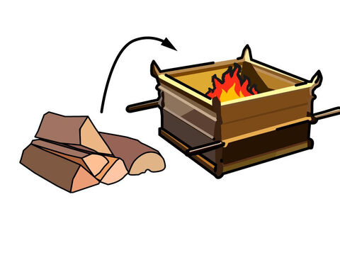 The priests put wood and fire on the altar. – Slide 7