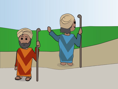 Genesis 13: <br/>Abram and Lot do not have enough pasture to share so they go their different ways. – Slide 4