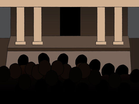The crowd outside was waiting for Zecharias and kept wondering why he was staying so long in the temple. – Slide 11
