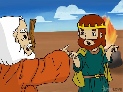 God told the prophet Samuel that because King Saul had been disobedient, a new King would be chosen. <br/>God then sent Samuel to Jesse to anoint one of his sons to be king. Jesse introduced his oldest son to Samuel. God told Samuel, ‘He is not my choice to be King. People look at the outward appearance, but the Lord looks at the heart.’ – Slide 1