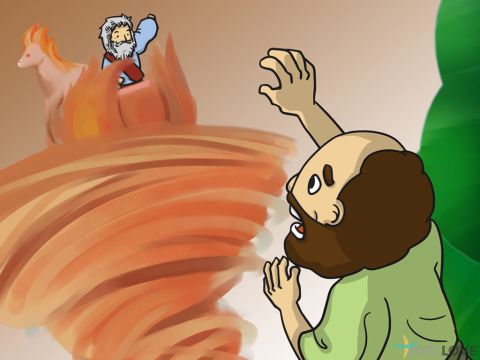 Many years later, when Elijah was old, God took him up to heaven in a chariot of fire. A prophet called Elisha was chosen by God to continue his work of telling people what God wanted them to hear. – Slide 7