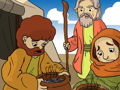 However, some disobeyed Moses kept some manna overnight. The next morning it was full of maggots and began to smell. <br/>Moses told them to gather what they needed for six days of the week but not on the seventh day - the Sabbath day. On the sixth day they could gather twice as much and store some of it overnight for the Sabbath day and it would stay fresh. <br/>God provided this manna for them to eat for the next 40 years. – Slide 4