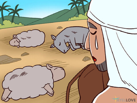 Next God sent a plague and all of the animals belonging to the Egyptians died, but the animals belonging to the Hebrew slaves all lived. When the king found out, he was still too stubborn to let the people go. – Slide 6