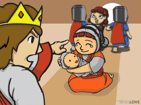 Then King Solomon said, ‘Give the baby to the first woman. Don’t kill him. She is the real mother.’ <br/>When the people of Israel heard about King Solomon’s decision, they respected him very much. They saw he had wisdom from God to make the right decisions. – Slide 7