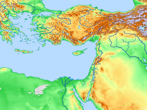 Blank map of Eastern Mediterranean. – Slide 1