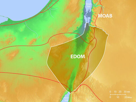 Location of Edom and Moab with major trade routes. – Slide 2