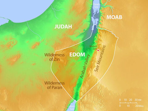 Locations of Wilderness of Zin, Wilderness of Paran, Arabah Valley, the Seir Mountains and Mount Seir. – Slide 5