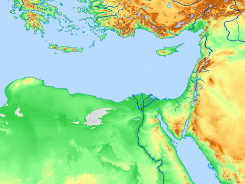 Blank map of the Eastern Mediterranean. – Slide 1