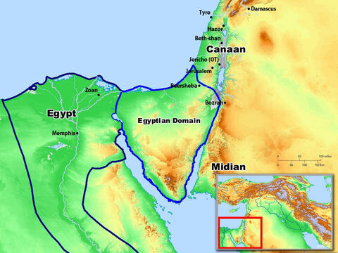 Areas under the control of the Egyptians in the time of the Exodus. – Slide 7