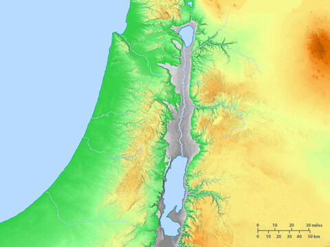 Blank map of Israel and immediate region. – Slide 1