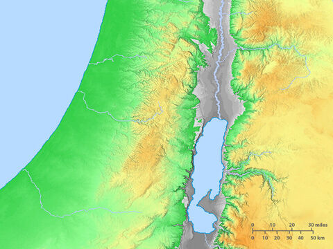 Blank map of the Dead Sea and surrounding region. – Slide 3