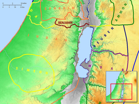 Allocation of land in Southern Israel to the 12 tribes. – Slide 30
