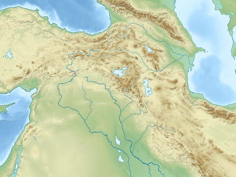 Black sea (top right), Caspian Sea (top left), Mediterranean Sea (left), Zagbos mountains, Plain of rivers Euphrates and Tigres, and Arabian peninsular. Region of ancient Assyrian and Babylonian empires. – Slide 9