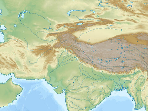 Ancient Persia. Arabian Sea (lower left), Bay of Bengal (lower right). Himalaya mountains (center right). – Slide 13