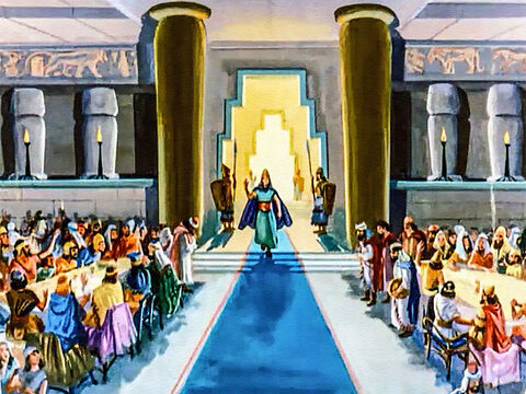 Shouts of acclamation arose from the crowd when the king came into the banquet hall. ‘O King, live forever!’ they cried, certain that the great Babylonian Empire would never end. – Slide 13