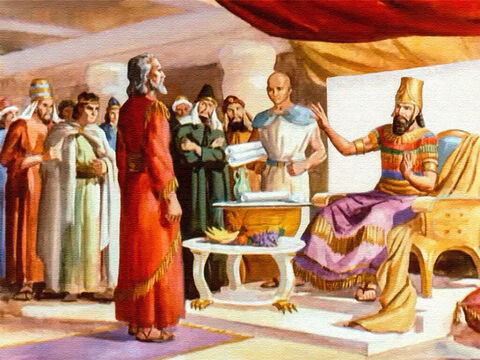 And Daniel, because of his great wisdom, was a favourite of the king. Daniel was given the place of authority over all the other princes. Only the king could tell Daniel what to do. – Slide 3