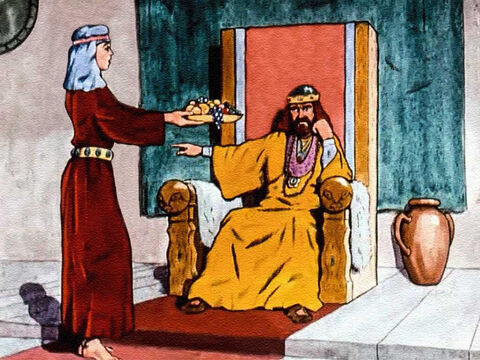 King Saul, the ruler of the land of Israel, had turned his back on God and become tormented and very sad. King Saul didn’t want to eat, or sleep. His servants failed to please him. – Slide 2