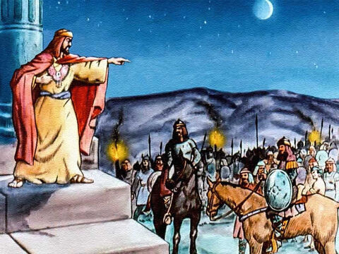 But King Saul had made up his mind that David would have to be slain, and preparations were soon being made to track the shepherd boy down. – Slide 25