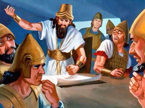 The king was furious when their plans failed again and again. ‘There is a traitor in the camp! Which of you is giving our secrets to Israel?’ The captains cowered in fear, but then one of the soldiers remembered about Elisha and his power to work miracles. – Slide 15