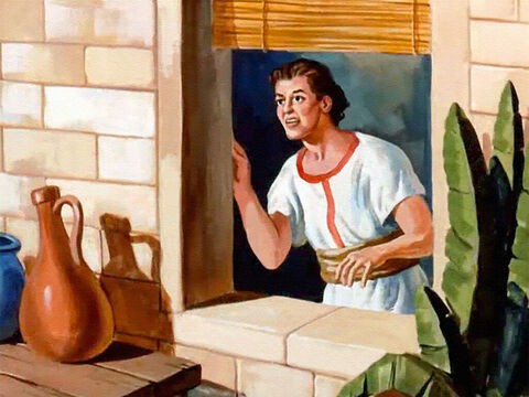 Very early the next morning Elisha’s young servant went to the window to open the shutters and he stared in wonder at the sight that greeted his eyes. – Slide 20