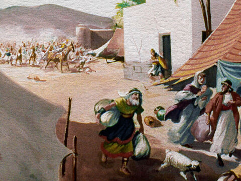 The Midianites just took over the land and, hopelessly outnumbered by their enemies, the people of Israel left their homes and fled for their lives into the wilderness, leaving most of their possessions behind. – Slide 2