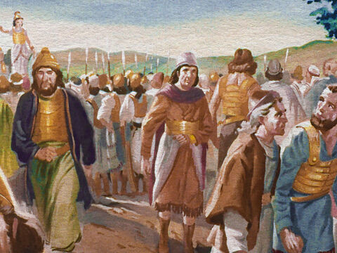When Gideon gave his men a choice of whether or not to fight, many of the men left the camp. Even though they knew God had promised victory to their leader, they also knew the Midianites outnumbered them four to one. – Slide 13