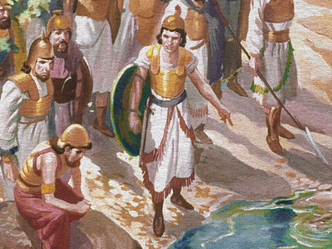At the Lord’s command Gideon brought his men down to the water and told them to drink. – Slide 17