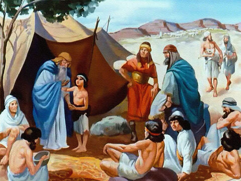 Long ago in the land of Canaan there lived a family of shepherds – Jacob and his twelve sons. – Slide 1