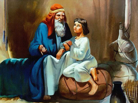 Joseph loved to hear about God. He would sit for hours at his father’s knee learning how God had called his great -grandfather, Abraham, to serve Him; and had chosen their family for a very special purpose. – Slide 3