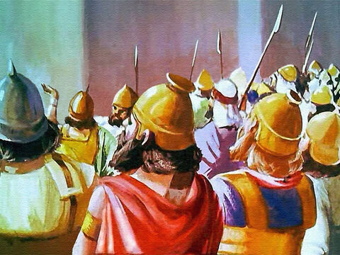 And suddenly the trumpets stopped! Every man waited for the Lord’s appointed signal! – Slide 36