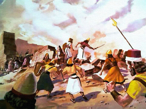 The Israelites went straight in to attack the city, just as the Lord had said. And they utterly destroyed all the evil that was in the city as God had commanded. – Slide 42