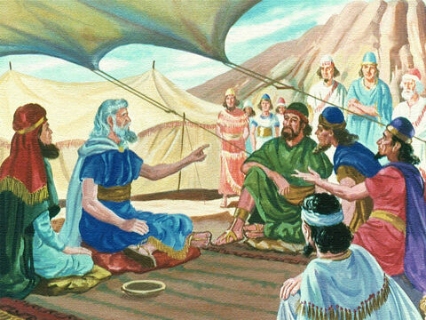 Then Moses told them God had said that in three days he would come down on Mount Sinai and they would hear him speak. They must get ready for this tremendous event, so the people began to prepare. – Slide 11