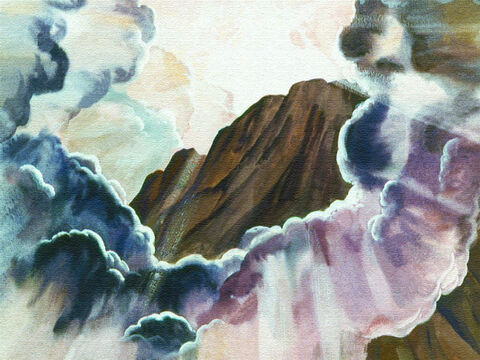 Then came the third day, early in the morning a thick black cloud appeared on the mountain. – Slide 15