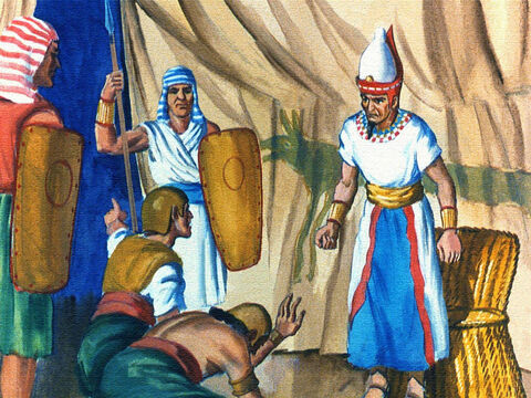 Pharaoh was told that somehow the Israelites were getting away; he shouted the orders to pursue them at once. – Slide 38