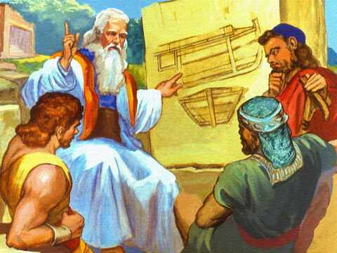 A huge boat was to be built and God had told Noah exactly how to build it. – Slide 14
