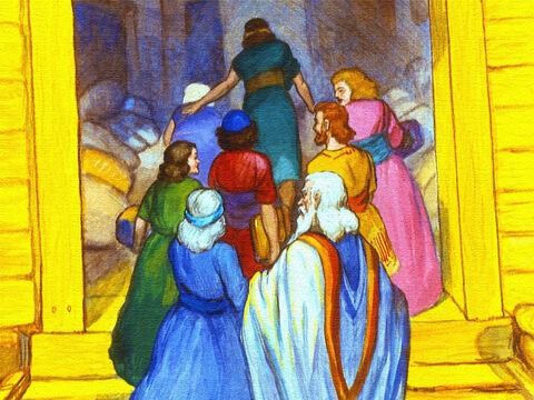 When all of this was done. Noah, his sons and their wives all went into the ark. – Slide 24