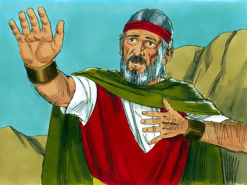 But Moses still kept making excuses. ‘I find it hard to speak well or very clearly.’ ‘Who gave people their mouths?’ replied the Lord. ‘I will help you speak and teach you what to say.’ – Slide 18