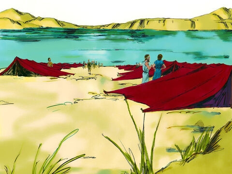 Exodus 14 v 1-14 Eventually God led them to the shore of the Red Sea where they camped. – Slide 6