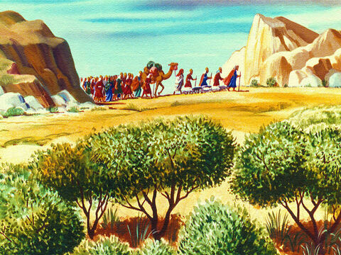 So Moses led the people away from Edom until they came to Mount Horeb. Then they faced an even greater danger. – Slide 15