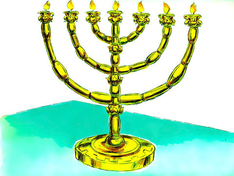 A lamp stand with seven branches made of pure gold was made to light up the Holy Place. – Slide 18