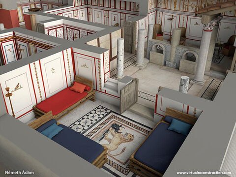 This is a 3D reconstruction of a wealthy house in Ephesus. – Slide 7