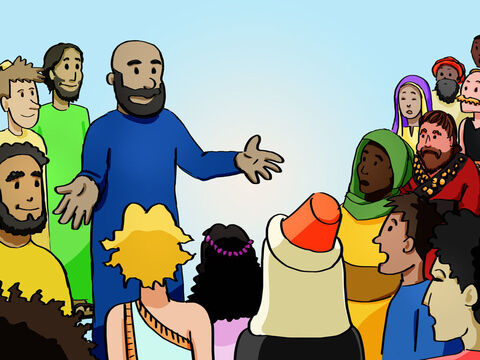 Peter stepped forward with the eleven other apostles and shouted to the crowd, ‘Listen carefully. These people are not drunk. Nine o’clock in the morning is much too early for that. No, what you see was predicted long ago by the prophet Joel. ‘In the last days,’ God says, ‘I will pour out my Spirit upon all people’ (Acts 2:17-21). – Slide 5