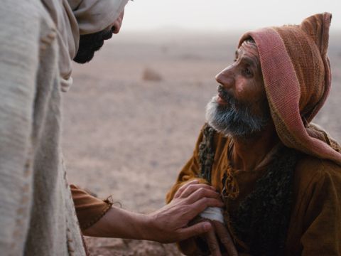 18: Jesus Heals a Jewish Leper  <br/>Mark 1:40-42 <br/>A man with leprosy came and knelt in front of Jesus, begging to be healed. ‘If you are willing, you can heal me and make me clean,’ he said. Moved with compassion, Jesus reached out and touched him. ‘I am willing,’ He said. ‘Be healed!’ Instantly the leprosy disappeared, and the man was healed. – Slide 18