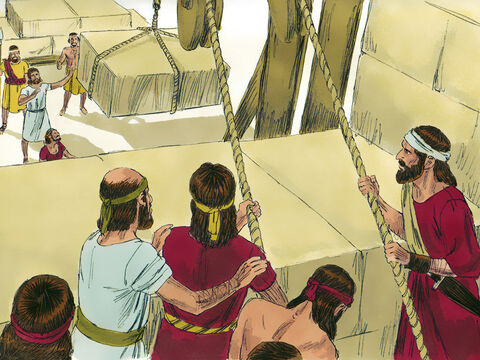 The builders prayed and continued working until the walls were half their height. – Slide 6